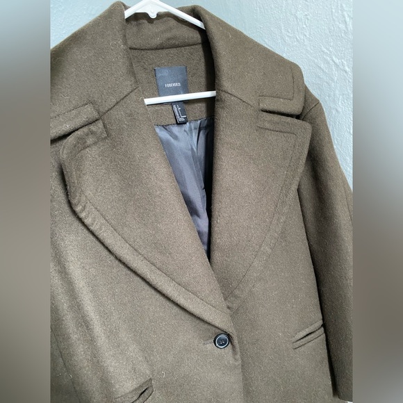 Forever 21 Dark Brown Double Breasted Coat - Picture 3 of 4